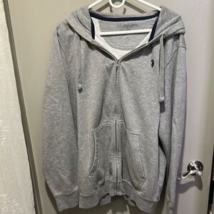 U.S. Polo Assn. Gray Zip Up Sweater with Logo sz XL